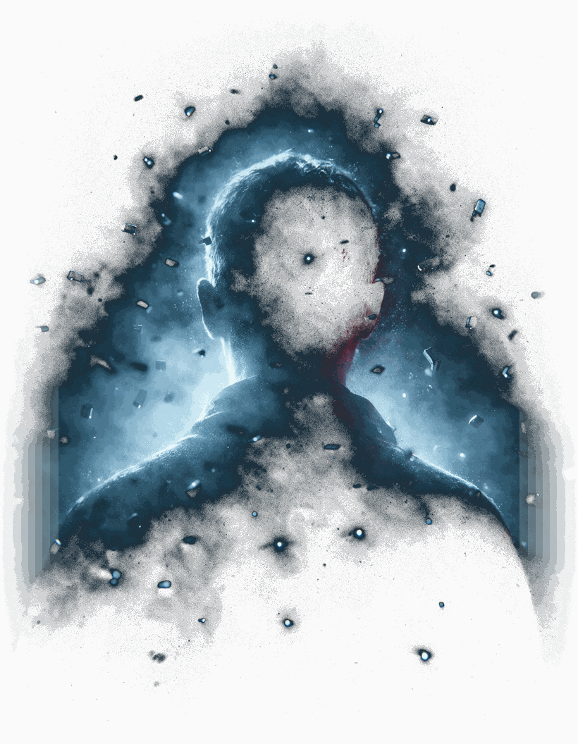 An operator surrounded by small floating points of light